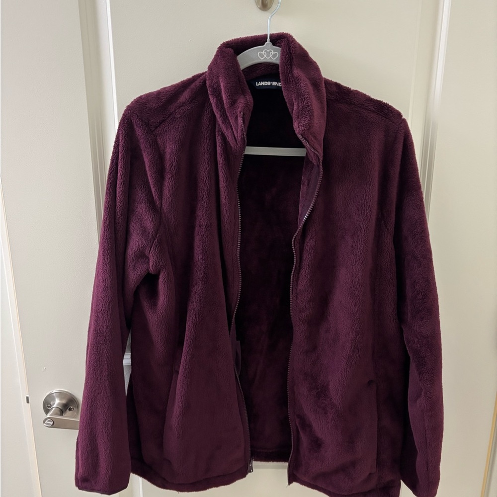Plush Burgundy Fleece Jacket